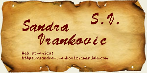 Sandra Vranković vizit kartica